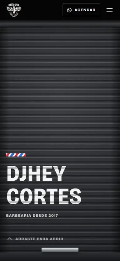 O site da Barbearia Djhey Cortes no celular